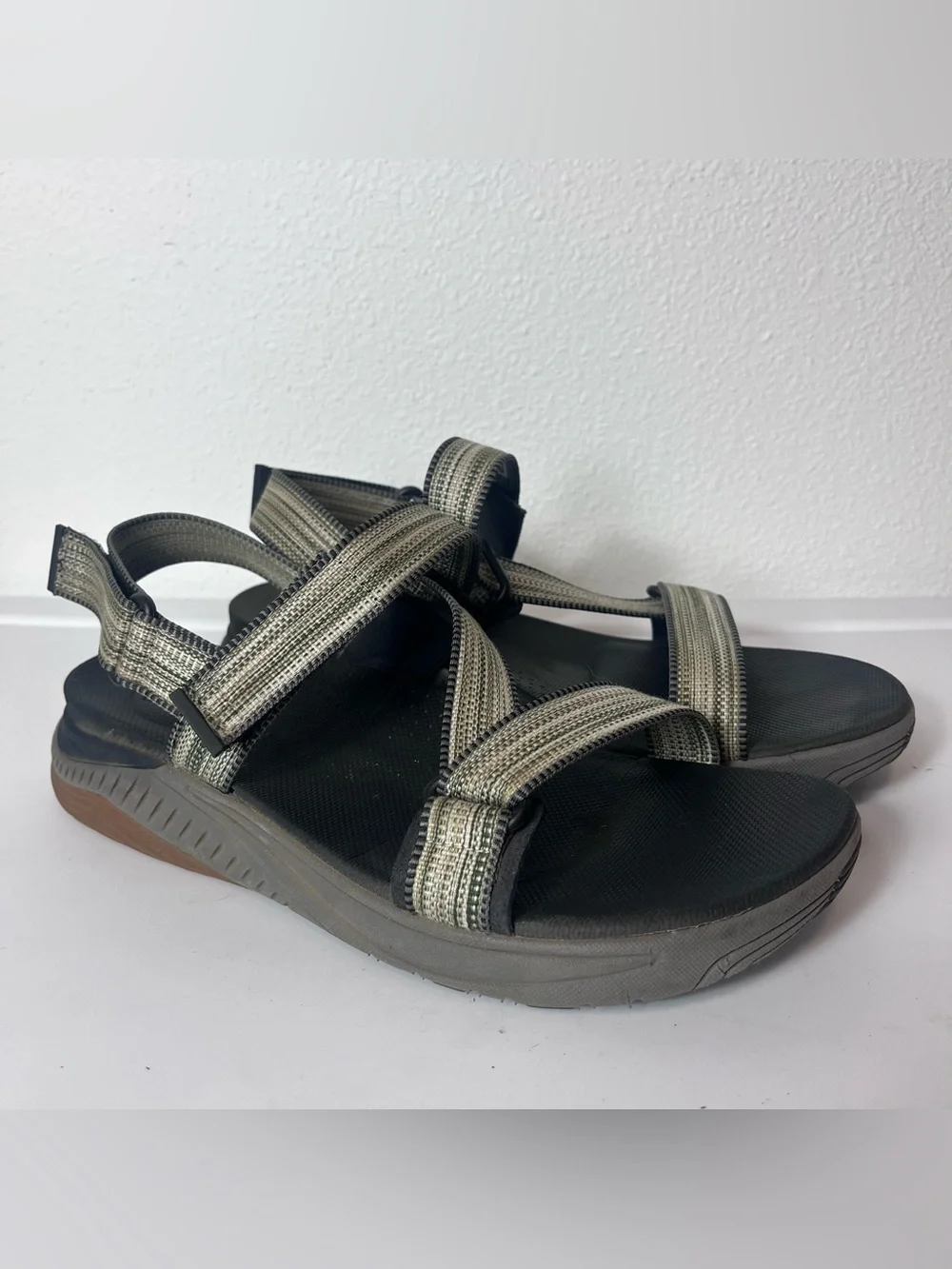 Dansko Women's Rayna Sandals Strappy Sport Olive Stripe Size 40 Granola Gorpcore